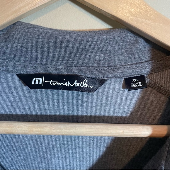 Travis Mathew Shirt 1/4 Zip Pullover Long Sleeve Golf Embroidered Logo Gray XXL - Picture 6 of 7